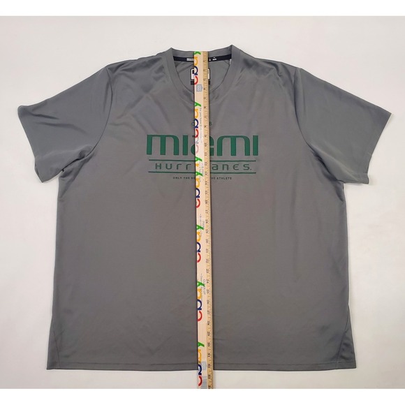 NCAA Miami Hurricanes Adidas Dry Fit Gray Adults Short Sleeve Tshirt Tee - Picture 2 of 10